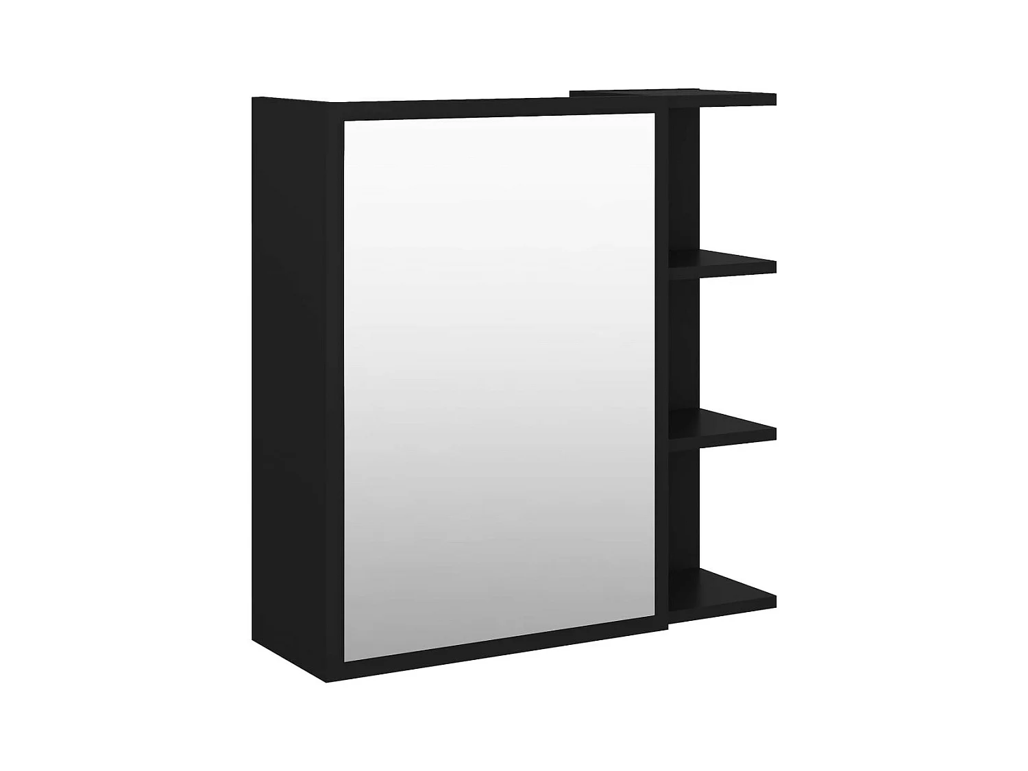 Armoire à miroir de salle de bain Noir 62,5x20,5x64