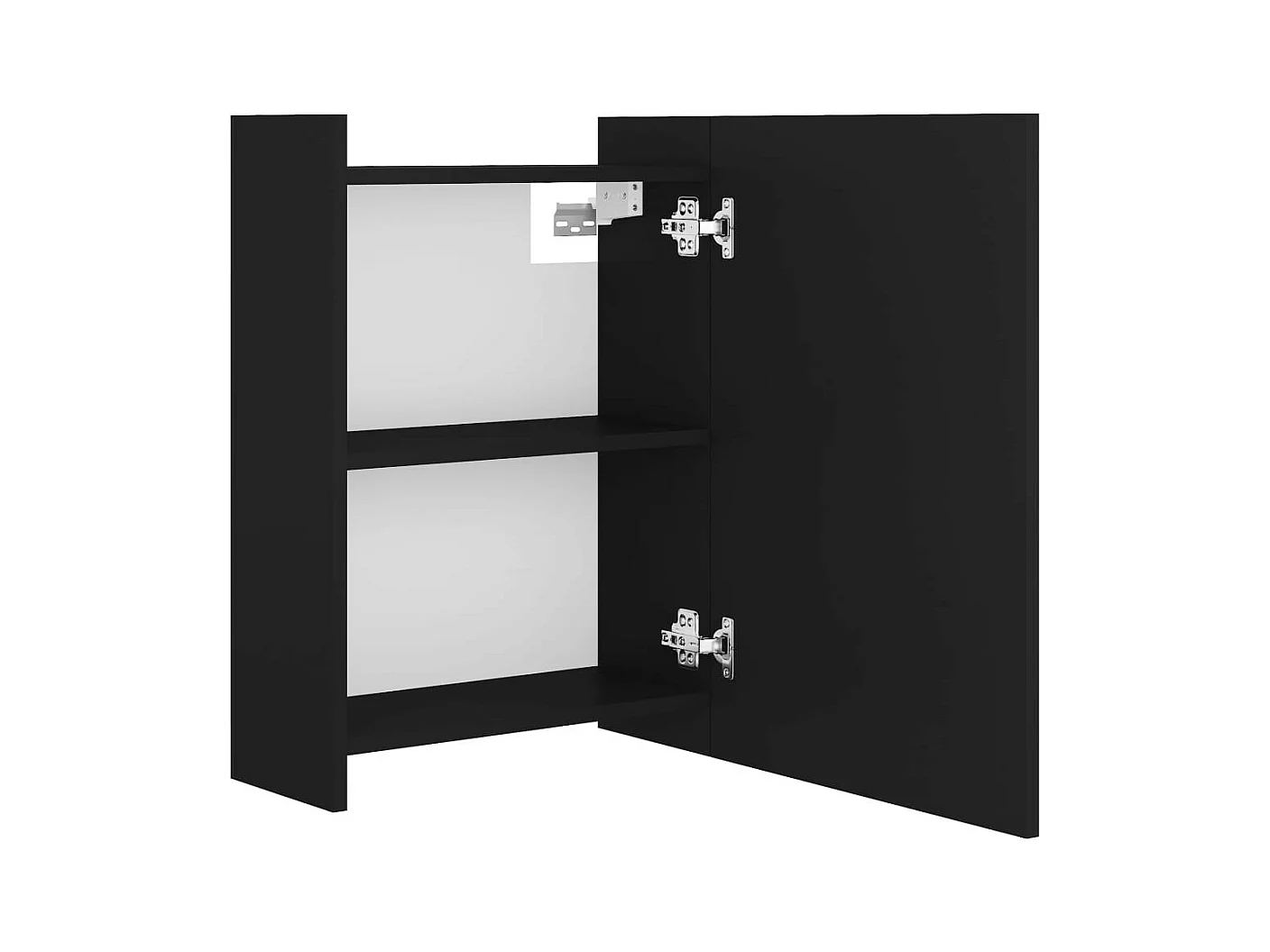 Armoire à miroir de salle de bain Noir 62,5x20,5x64