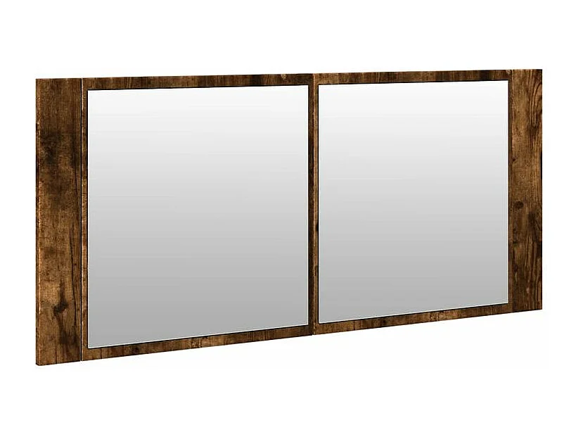 Armoire à miroir à LED de bain chêne fumé 100x12x45
