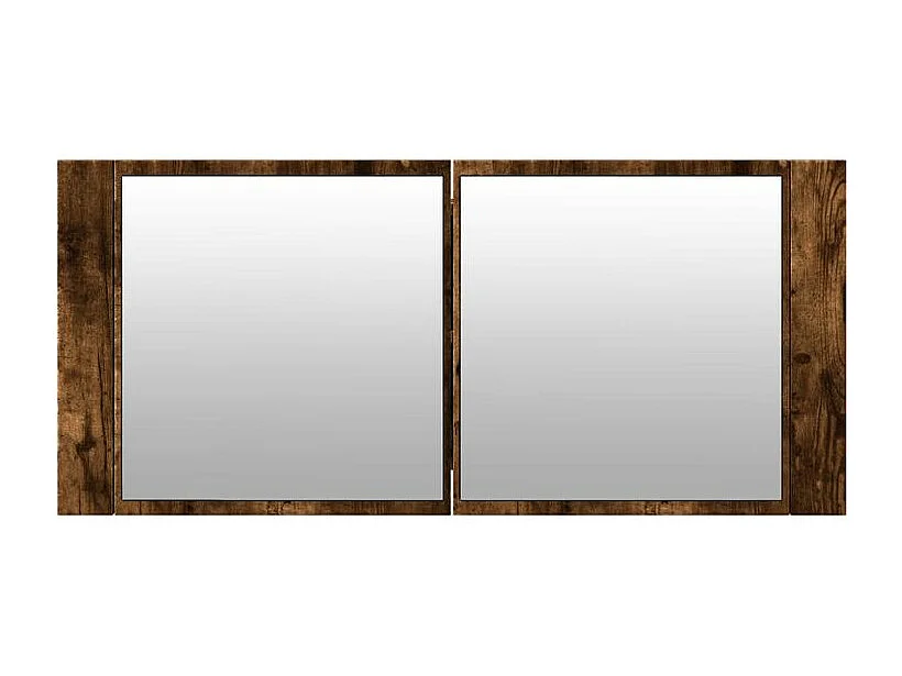 Armoire à miroir à LED de bain chêne fumé 100x12x45