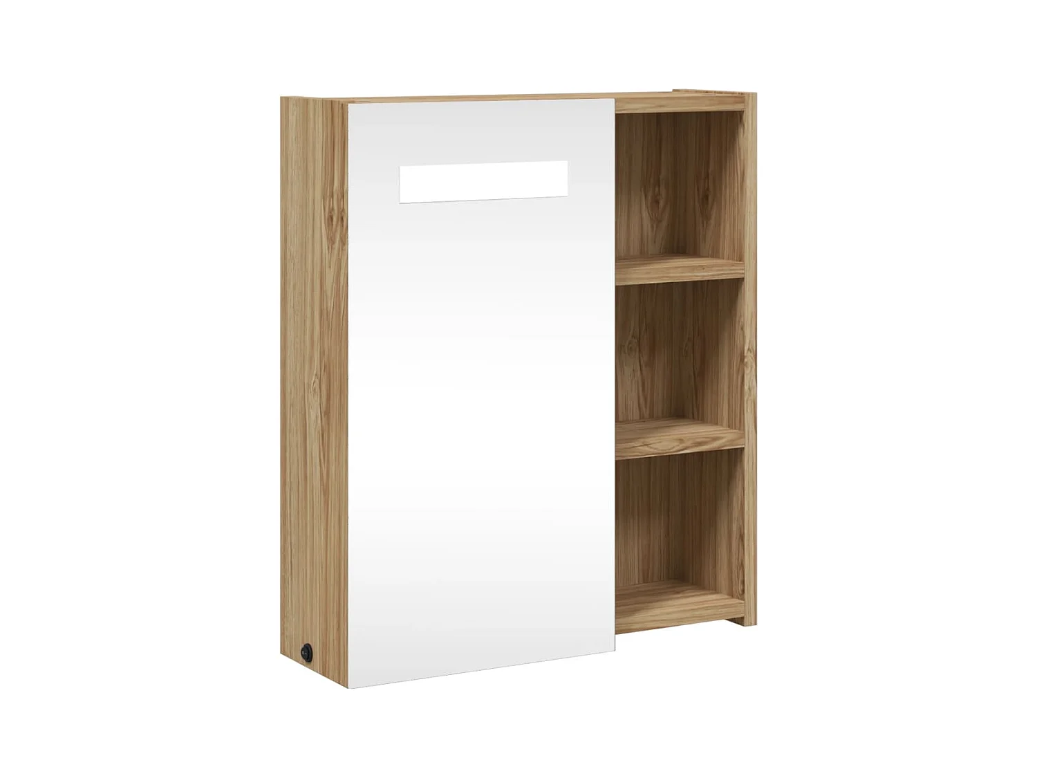 Armoire de salle de bain à miroir avec LED chêne 45x13x52