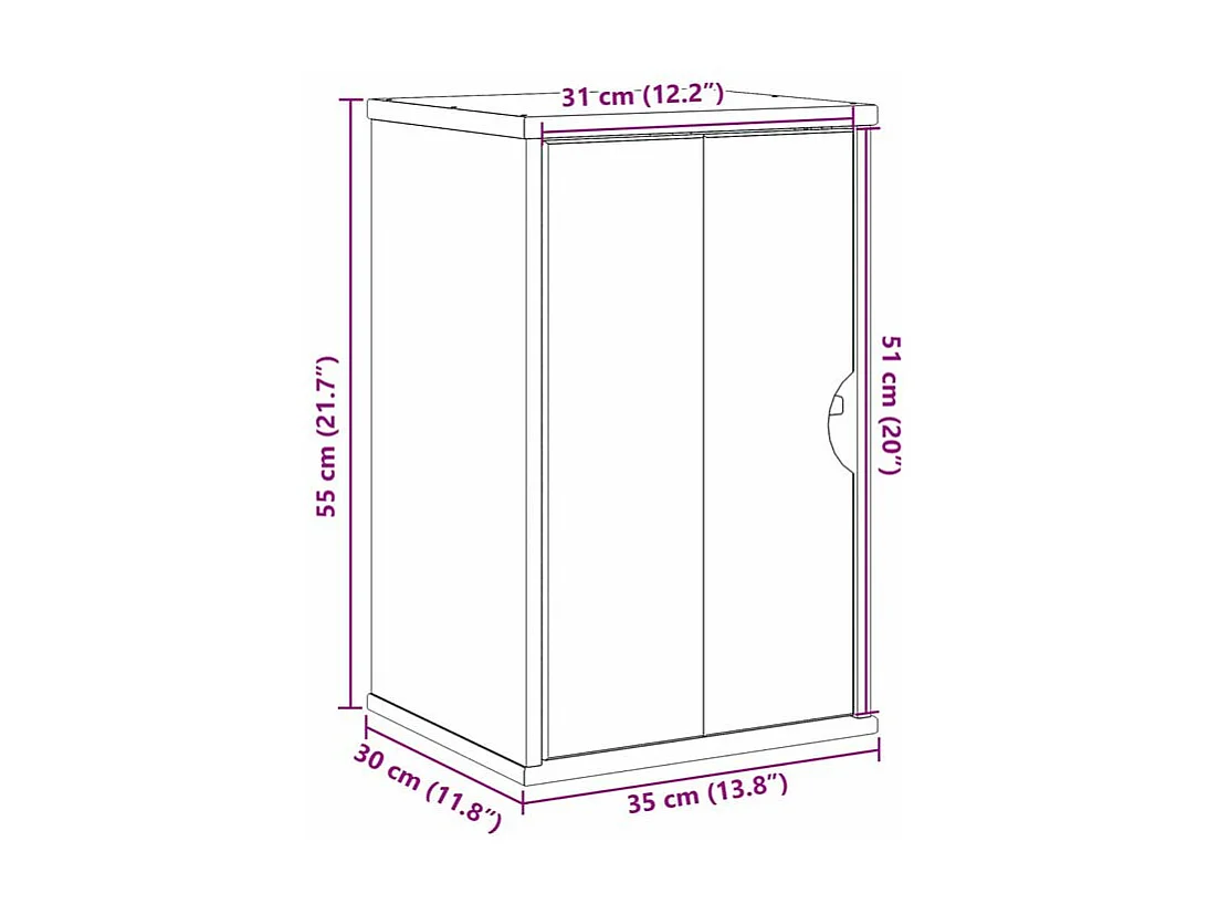 Armoire murale de salle de bain OTTA 35x30x55 bois massif