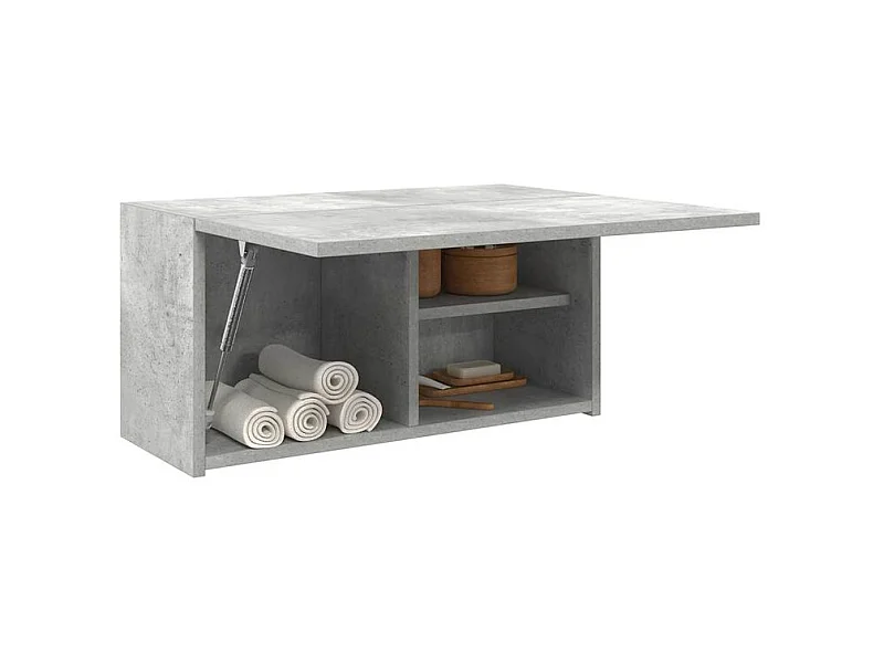 Armoire murale de bain gris béton 60x25x30 bois d'ingénierie