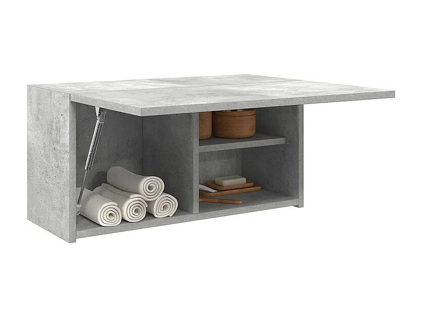 Armoire murale de bain gris béton 60x25x30 bois d'ingénierie