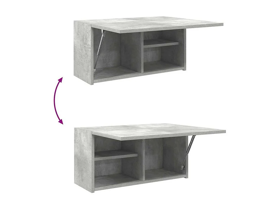 Armoire murale de bain gris béton 60x25x30 bois d'ingénierie