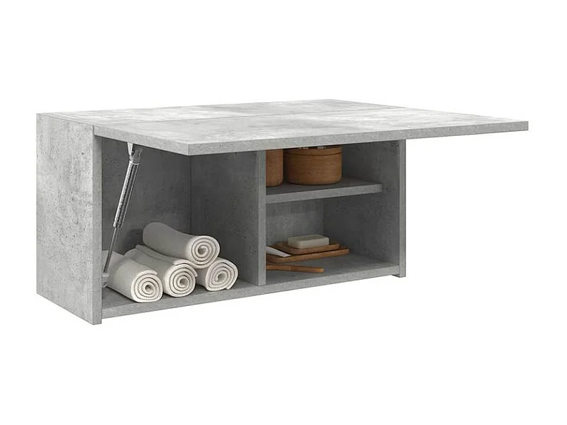 Armoire murale de bain gris béton 60x25x30 bois d'ingénierie