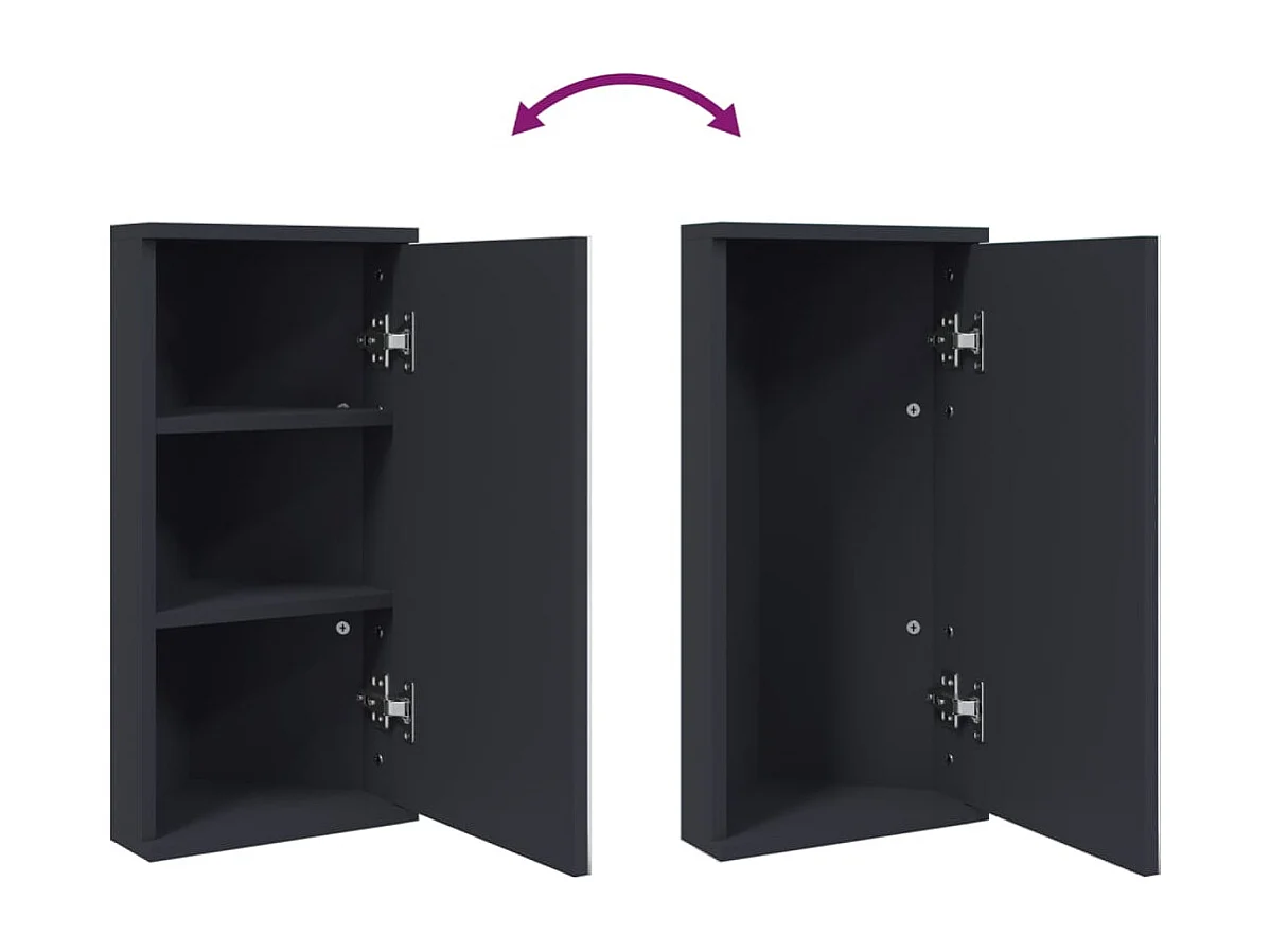 Armoire de bain à miroir d'angle gris 30x24x60