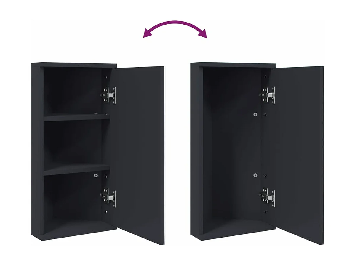 Armoire de bain à miroir d'angle gris 30x24x60