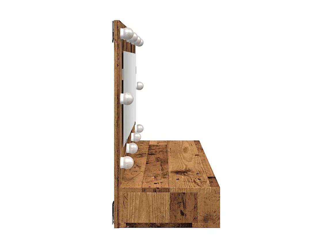 Armoire à miroir avec LED vieux bois 90x31,5x62