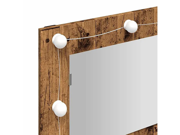 Armoire à miroir avec LED vieux bois 90x31,5x62