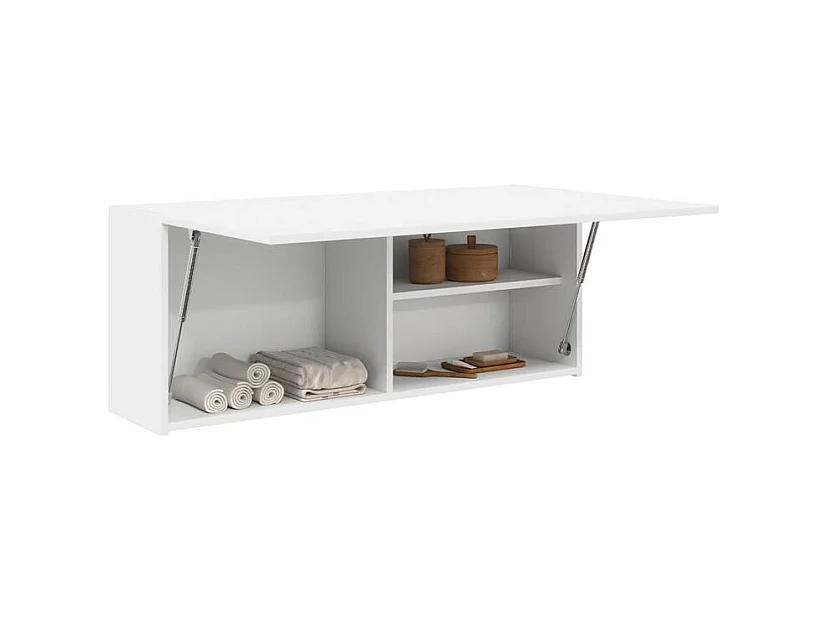 Armoire murale de bain blanc 100x25x40 bois d'ingénierie