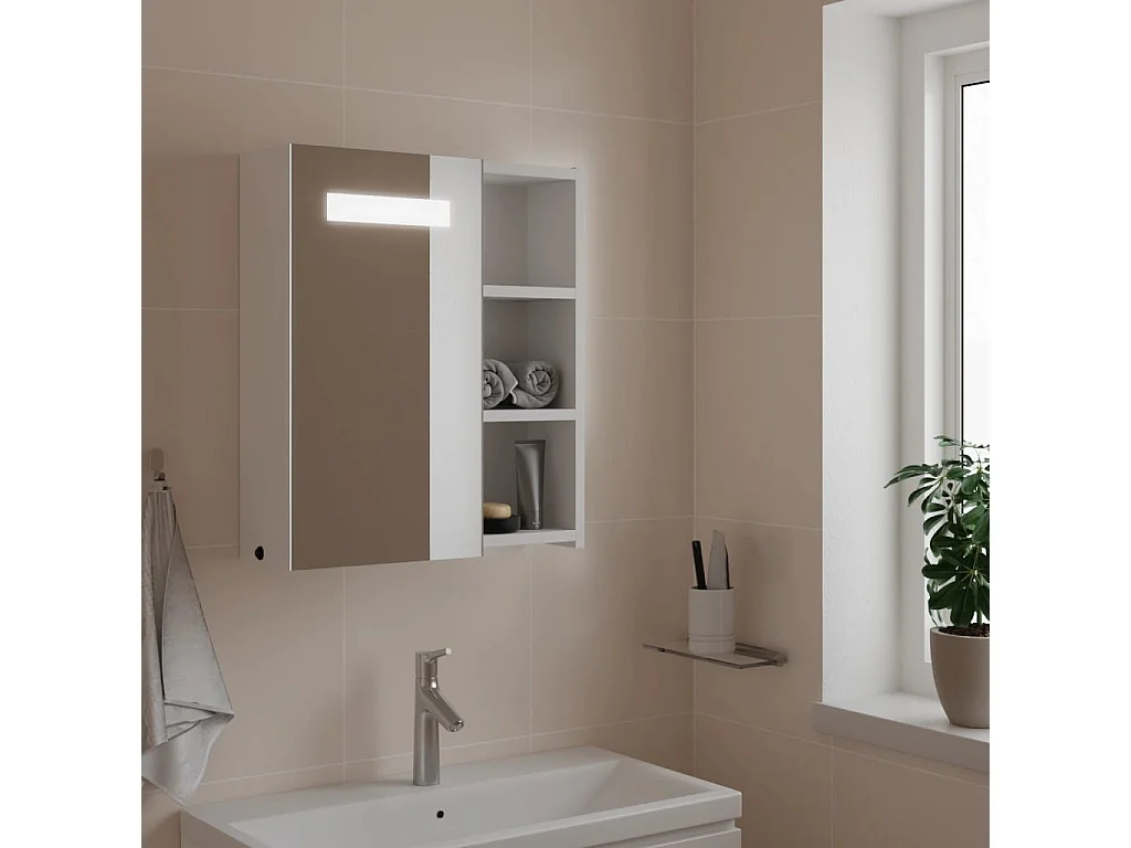 Armoire de salle de bain à miroir avec LED blanc 45x13x52