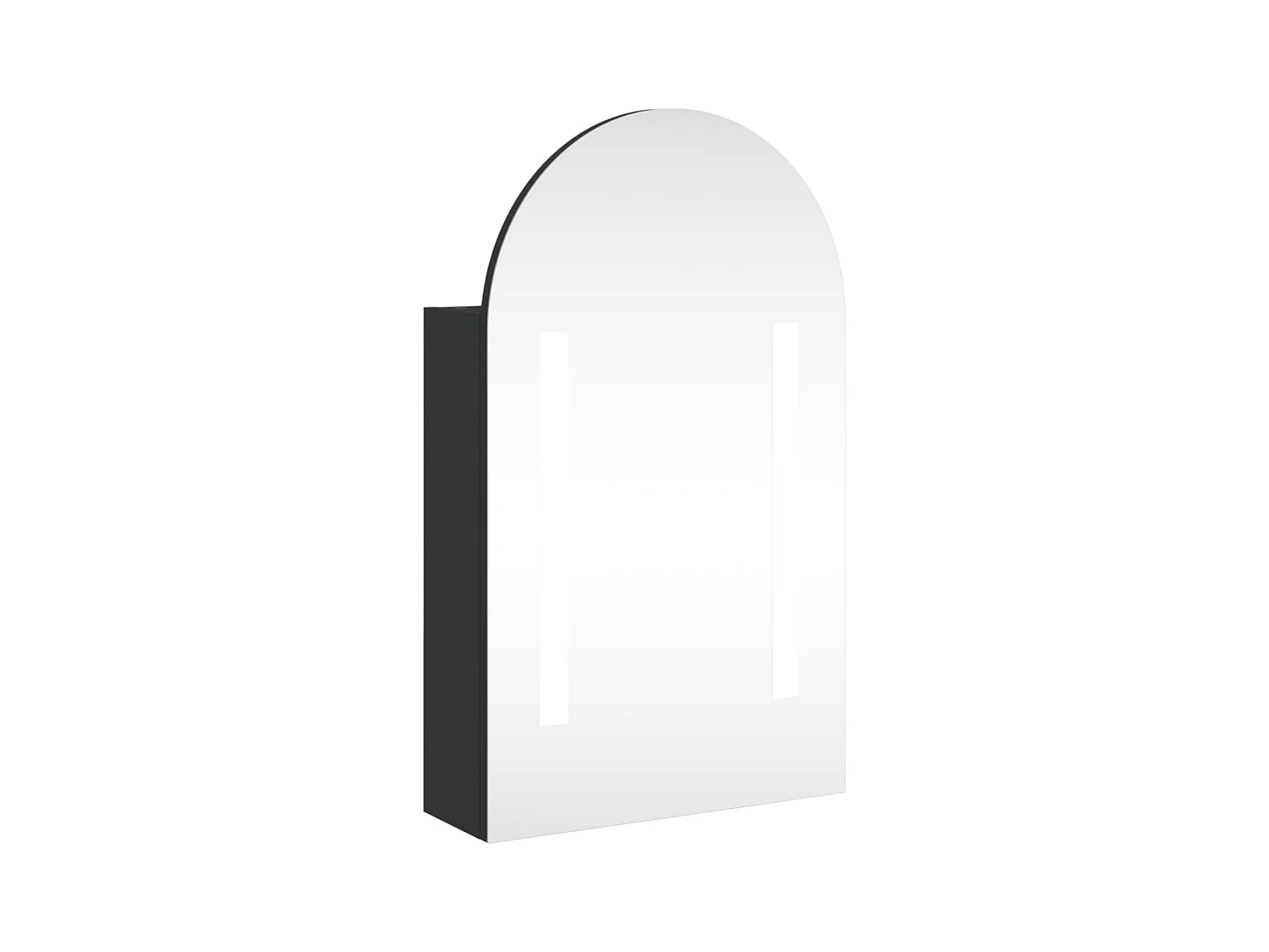 Armoire de bain à miroir avec LED arquée noir 42x13x70
