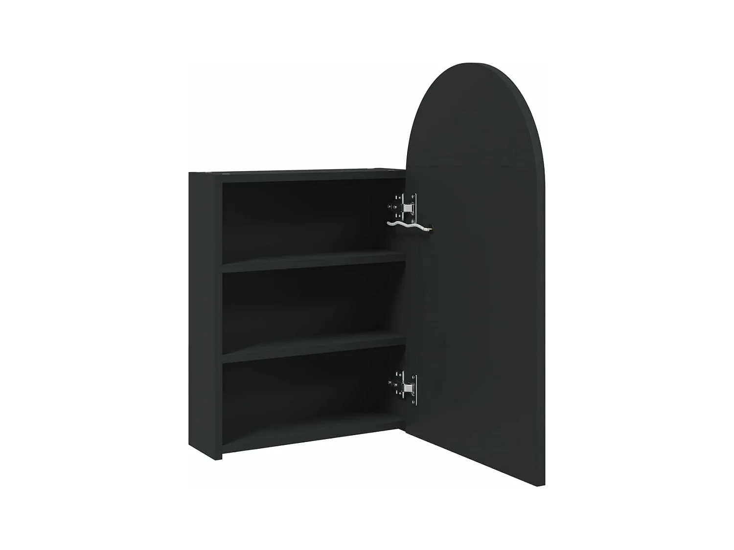 Armoire de bain à miroir avec LED arquée noir 42x13x70