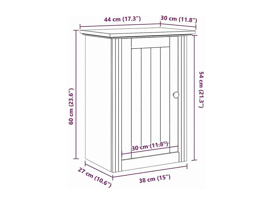 Armoire murale de salle de bain BODO gris 44x30x60