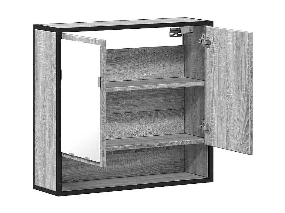 Armoire à miroir de salle de bain sonoma gris bois d’ingénierie