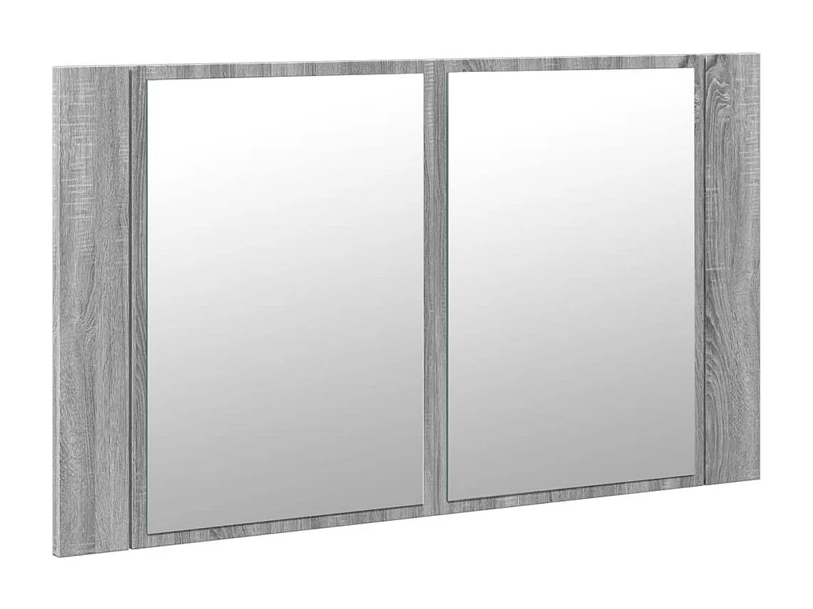 Armoire de salle de bain à miroir LED sonoma gris 80x12x45