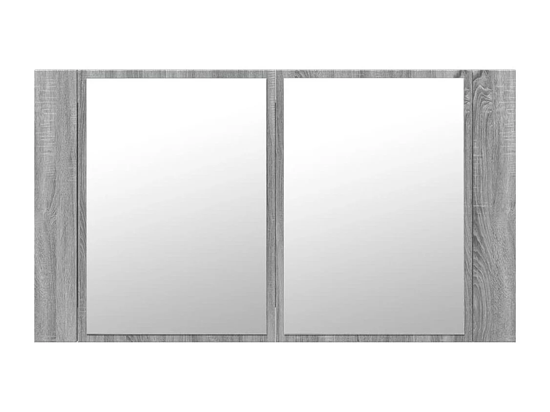 Armoire de salle de bain à miroir LED sonoma gris 80x12x45
