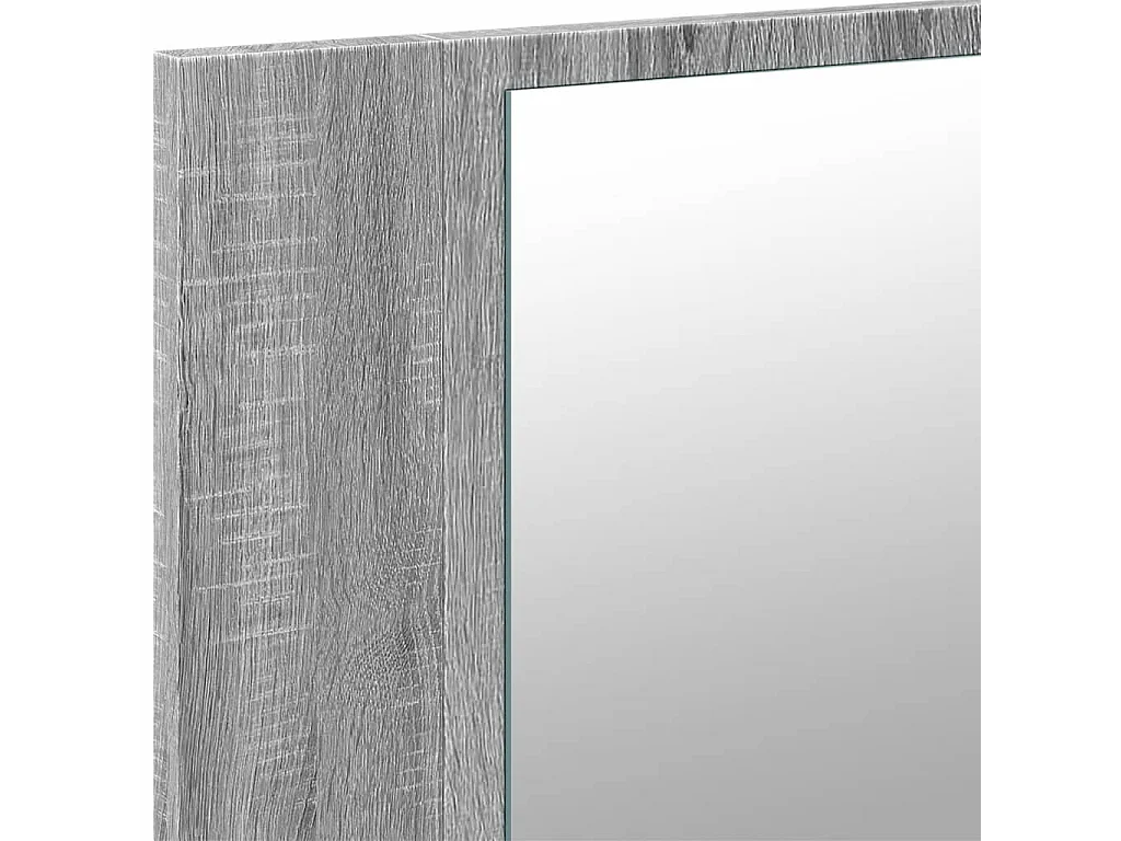 Armoire de salle de bain à miroir LED sonoma gris 80x12x45