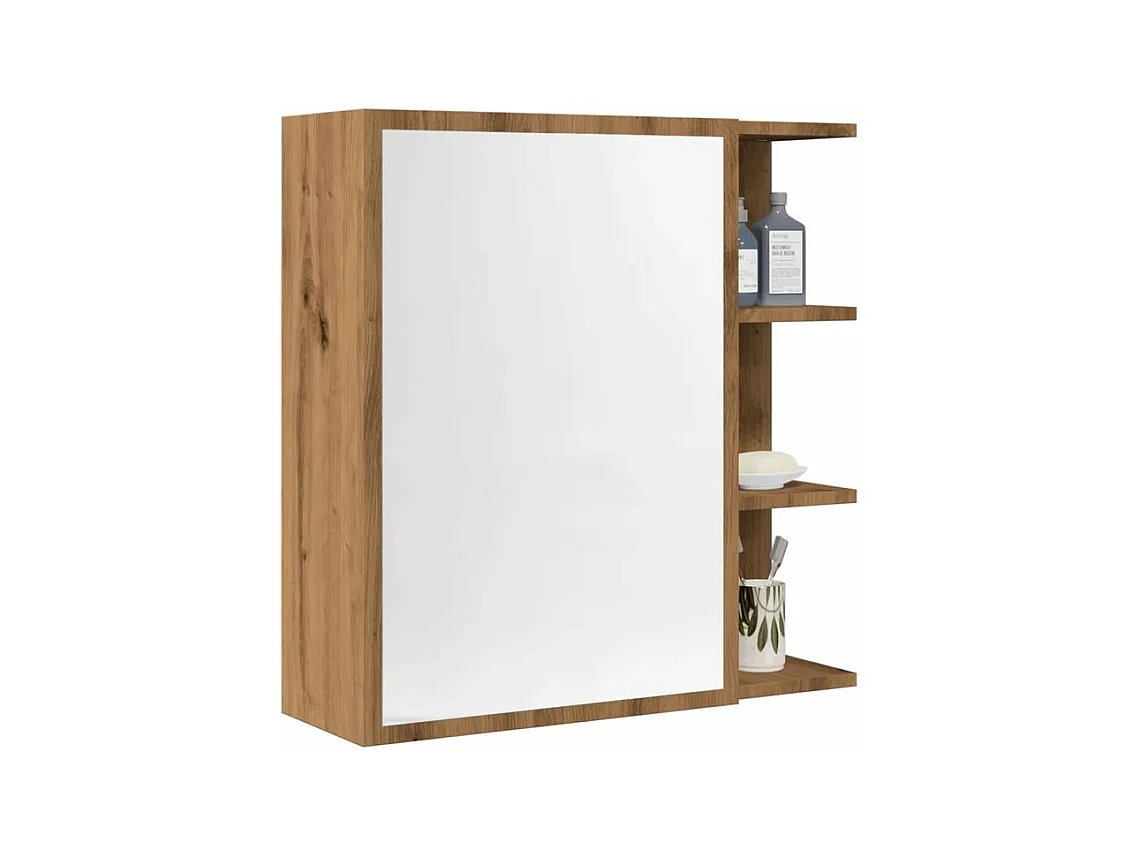Armoire à miroir salle de bain chêne artisanal 62,5x20,5x64