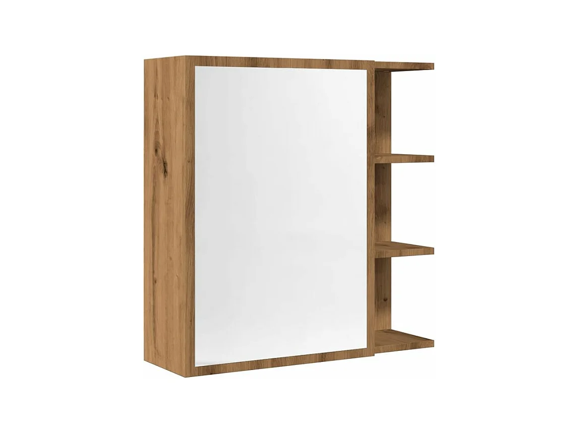 Armoire à miroir salle de bain chêne artisanal 62,5x20,5x64