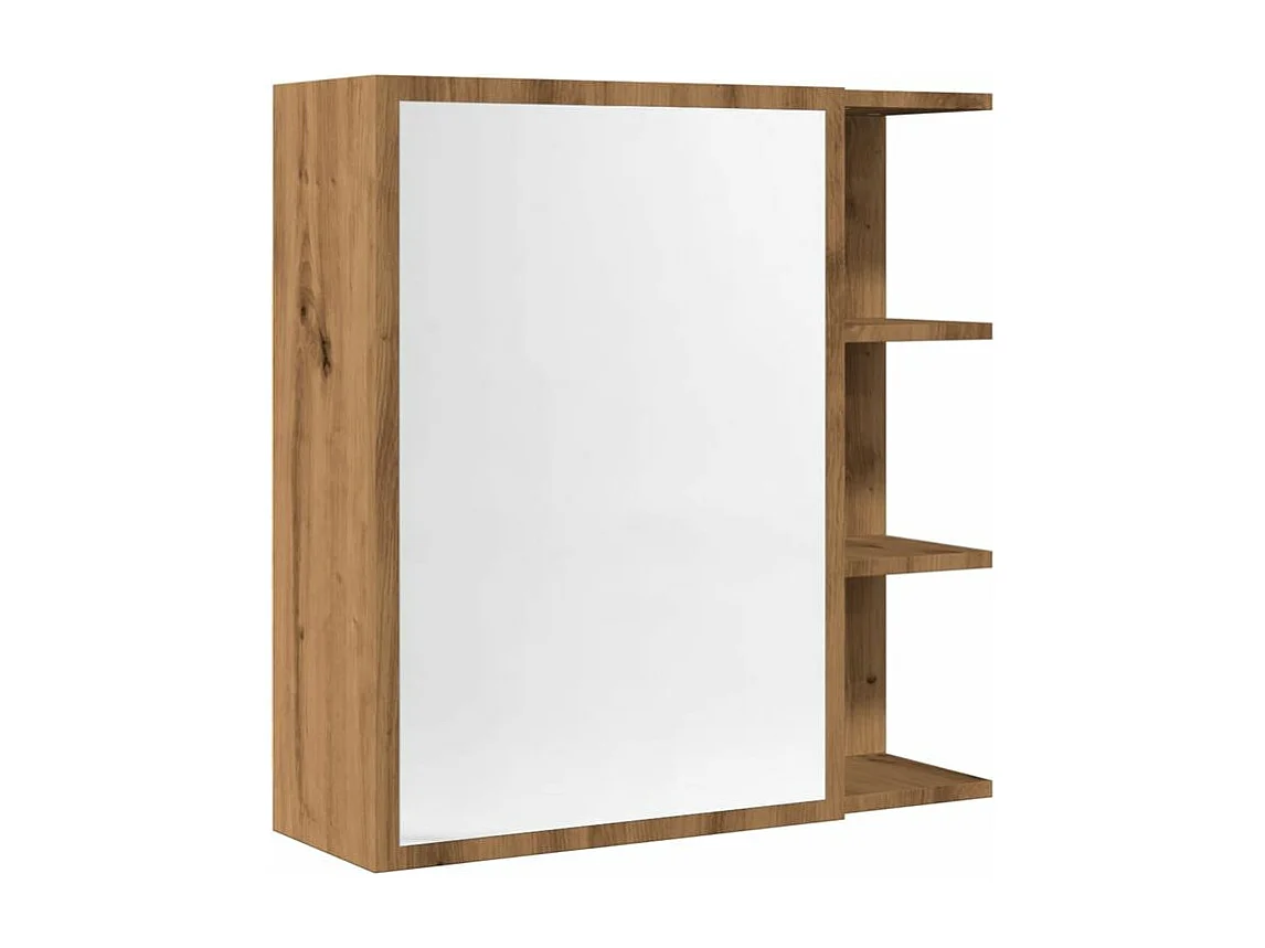 Armoire à miroir salle de bain chêne artisanal 62,5x20,5x64