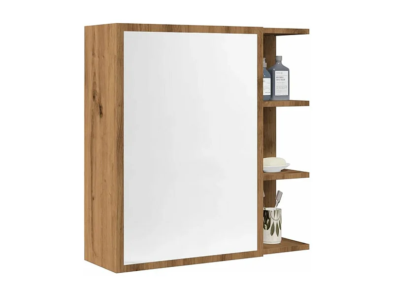 Armoire à miroir salle de bain chêne artisanal 62,5x20,5x64