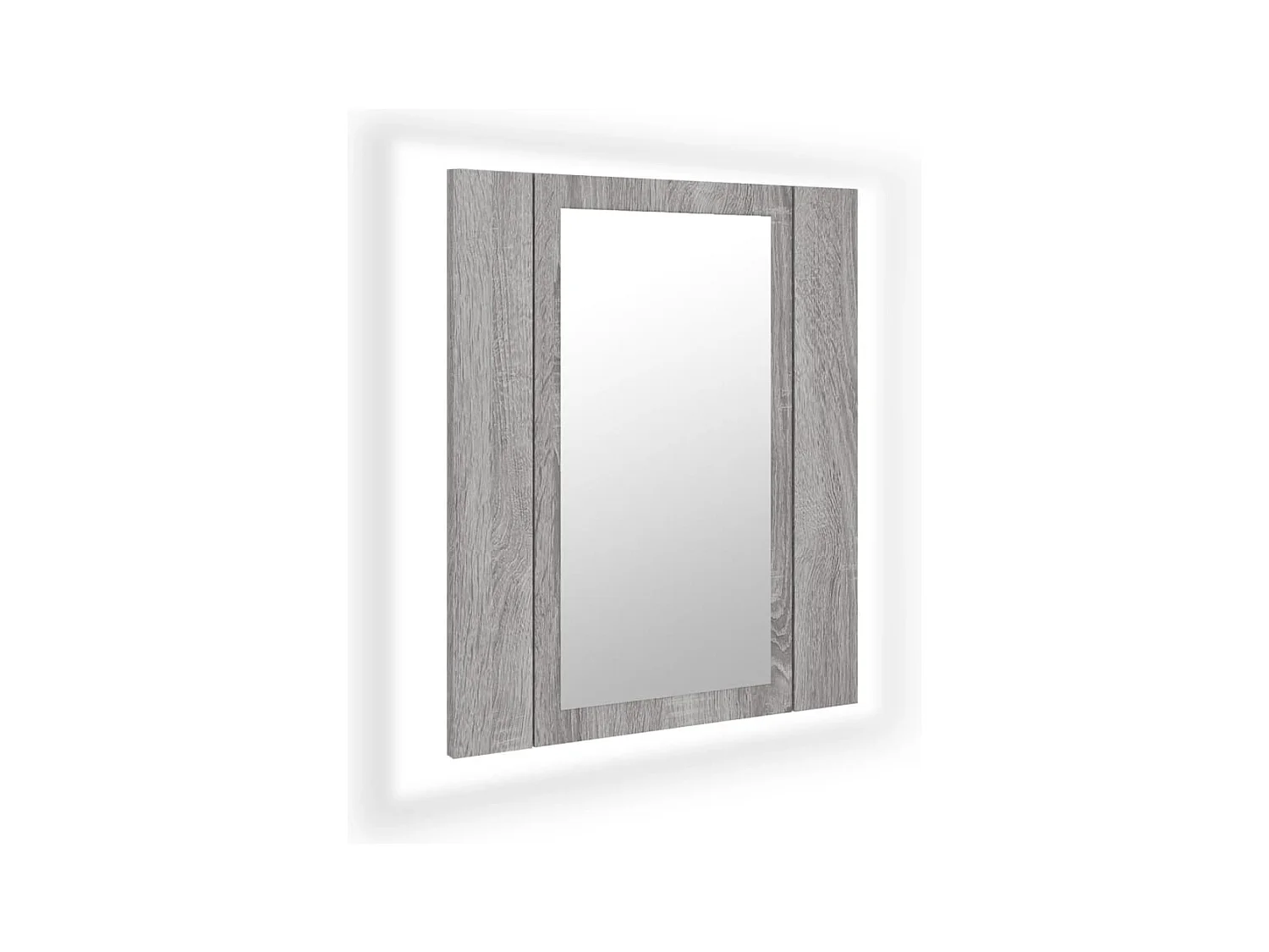 Armoire à miroir LED de salle de bain sonoma gris 40x12x45