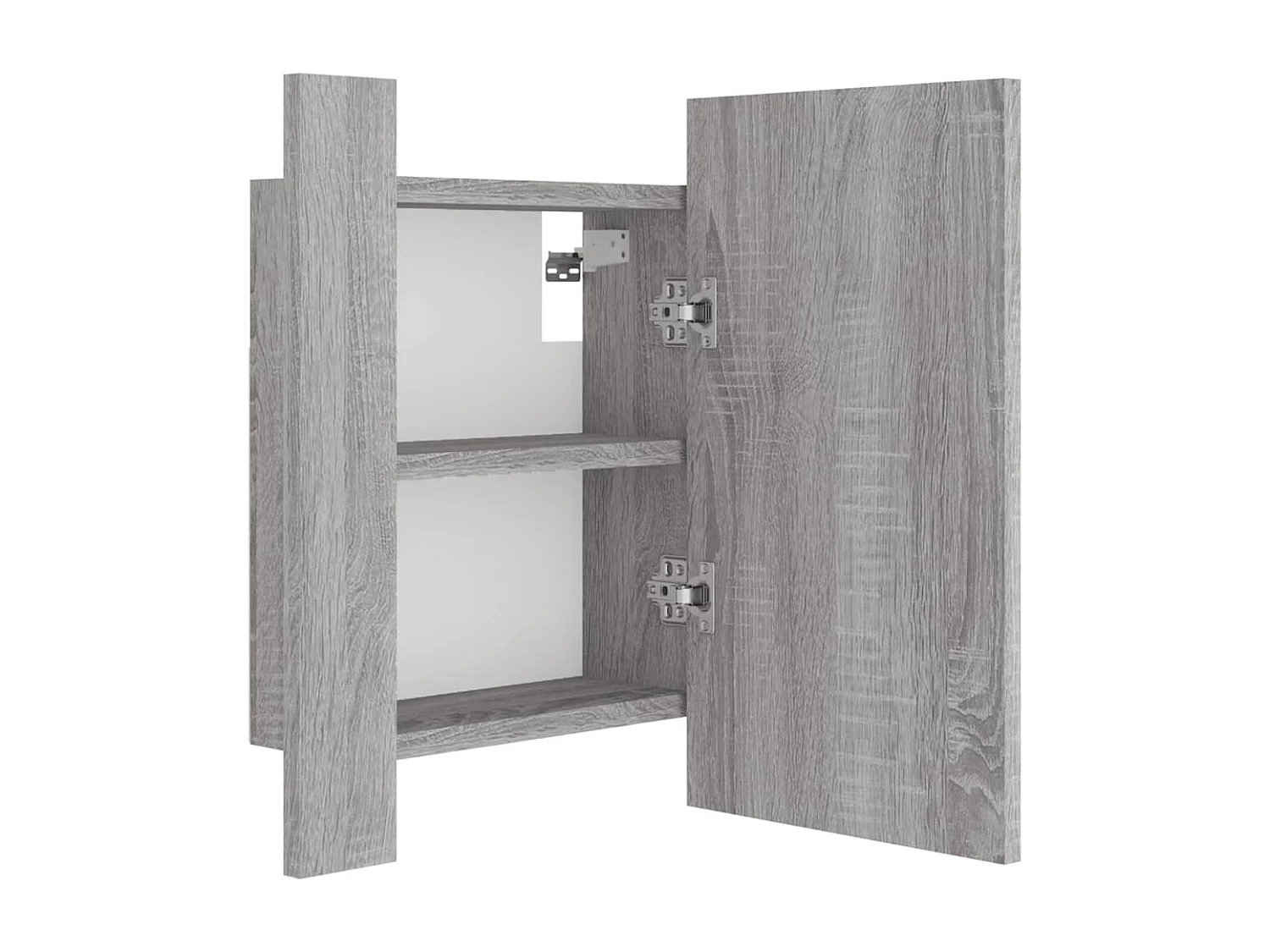 Armoire à miroir LED de salle de bain sonoma gris 40x12x45