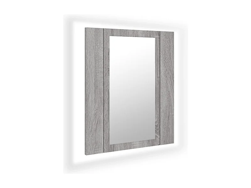 Armoire à miroir LED de salle de bain sonoma gris 40x12x45