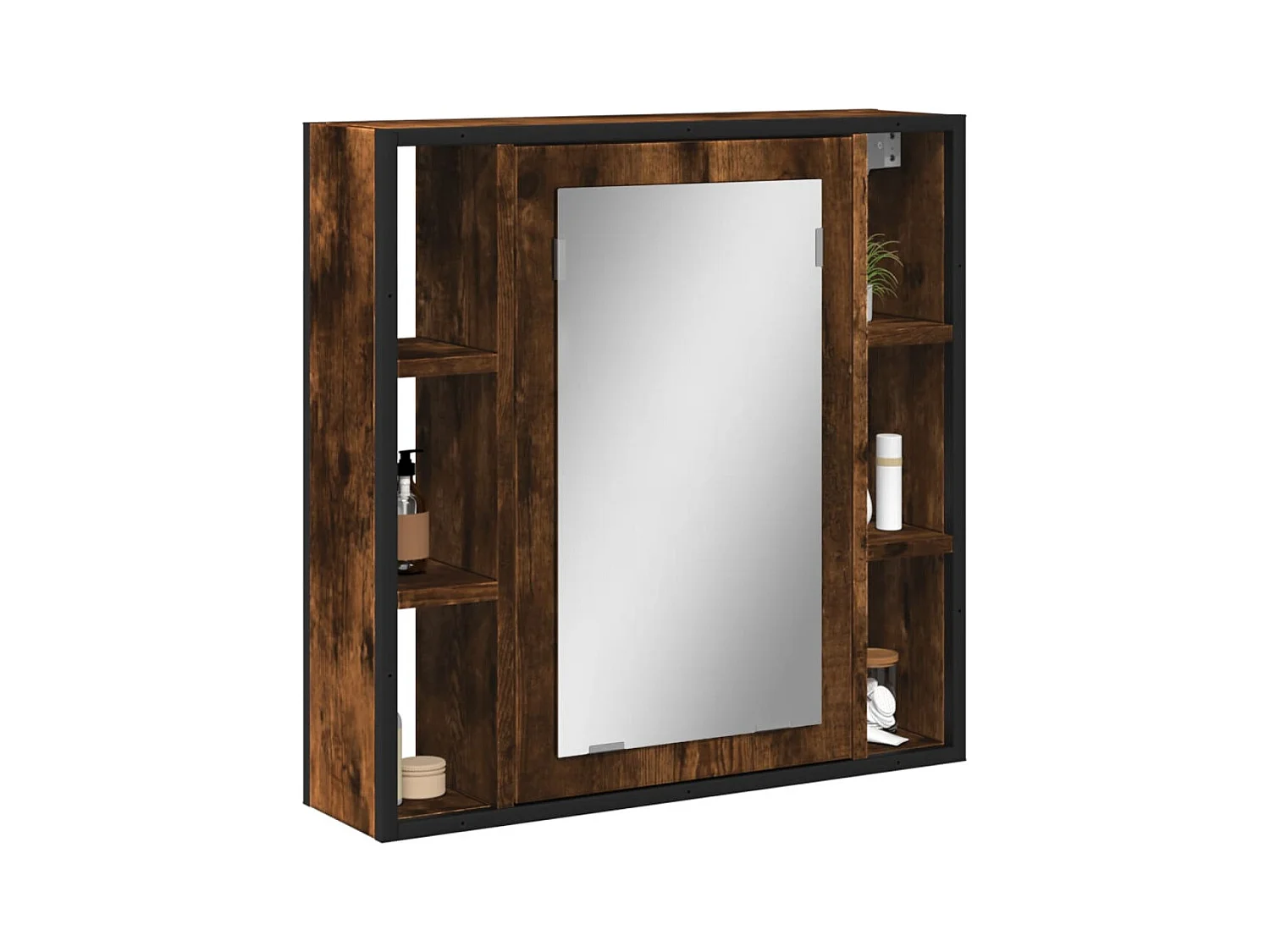 Armoire à miroir de salle de bain chêne fumé bois d’ingénierie
