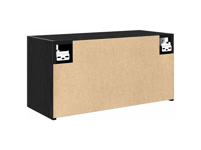 Armoire murale de bain noir 60x25x30 bois d'ingénierie