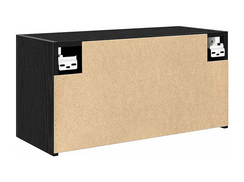 Armoire murale de bain noir 60x25x30 bois d'ingénierie