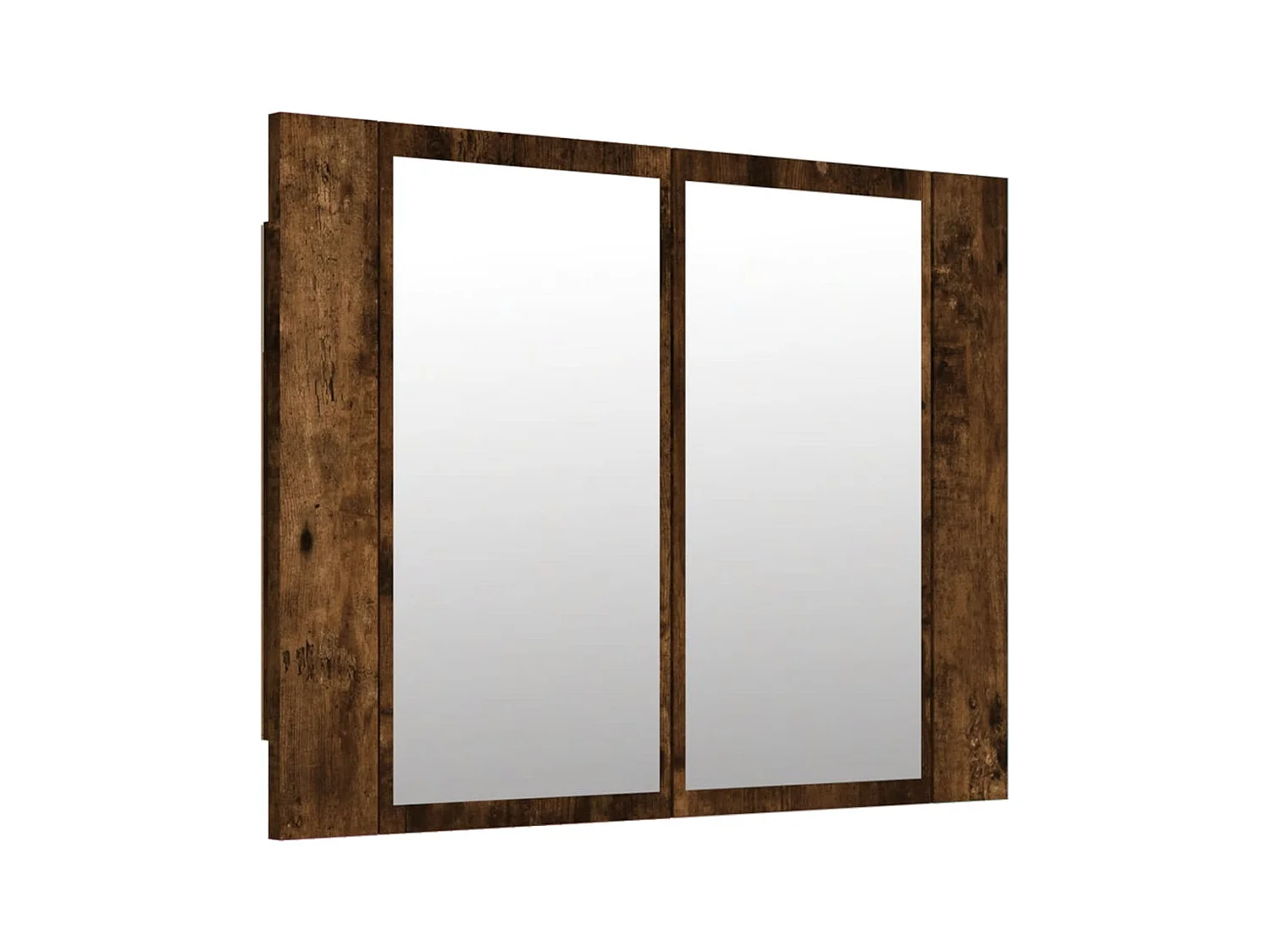 Armoire à miroir LED Chêne fumé 60x12x45 Bois d'ingénierie