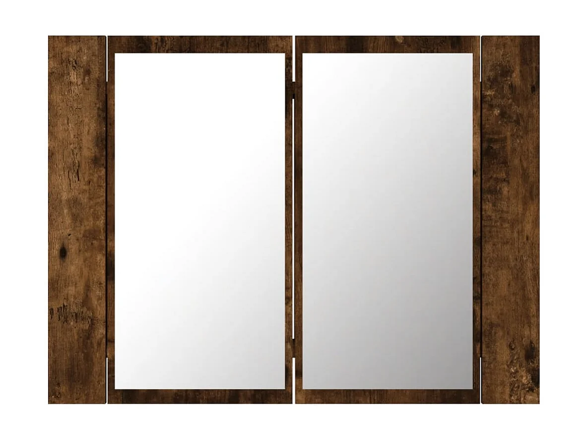 Armoire à miroir LED Chêne fumé 60x12x45 Bois d'ingénierie