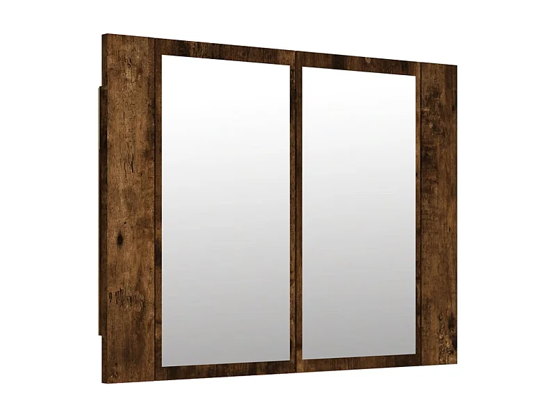 Armoire à miroir LED Chêne fumé 60x12x45 Bois d'ingénierie