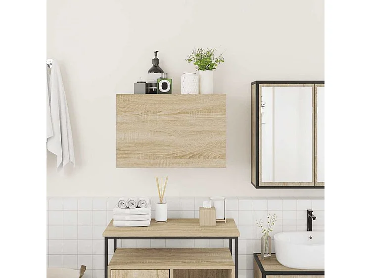 Armoire murale de bain chêne sonoma 60x25x40 bois ingénierie