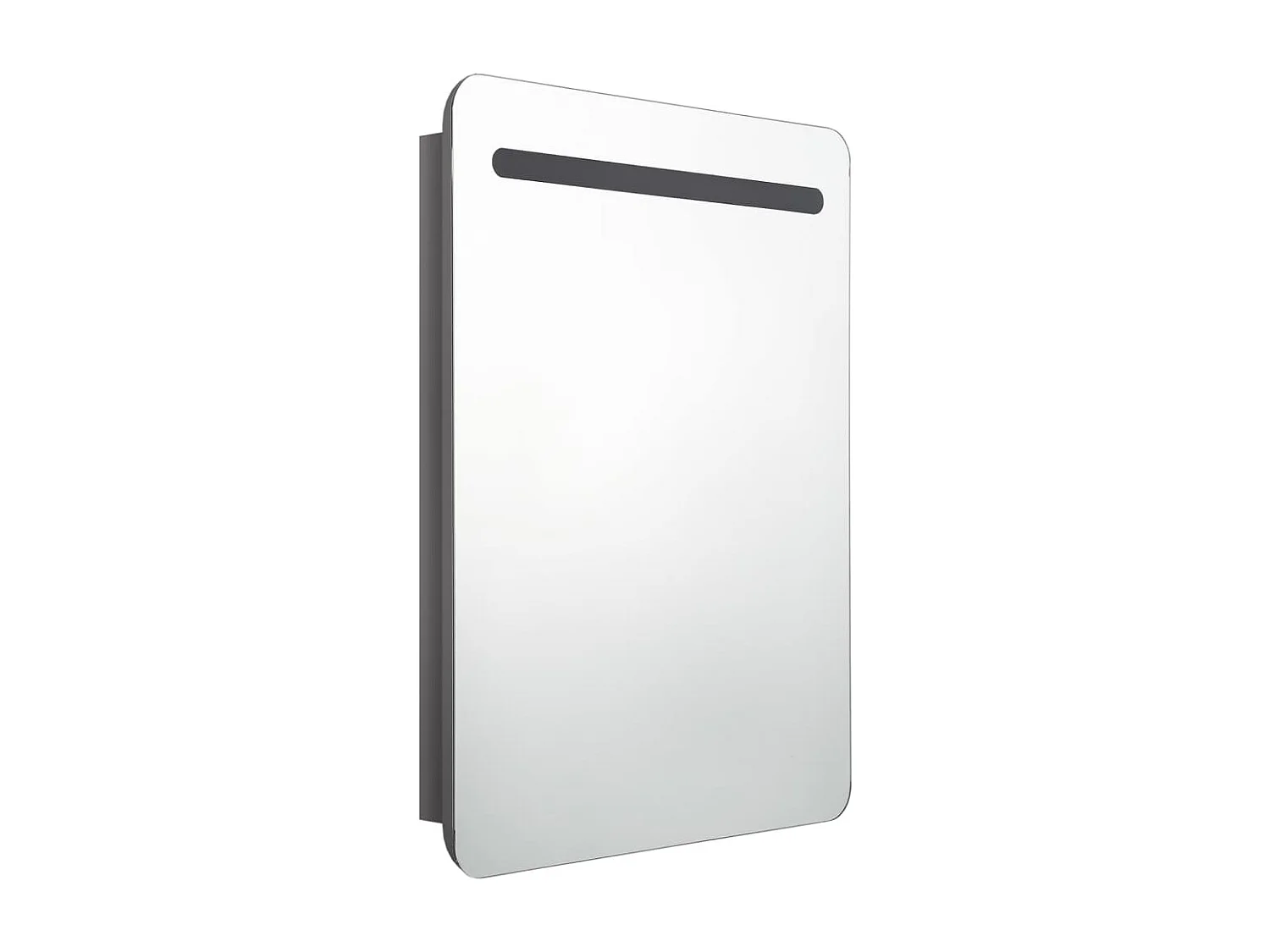 Armoire de salle de bain à miroir LED Gris brillant 60x11x80