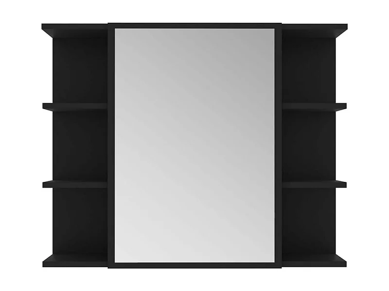 Armoire à miroir de salle de bain Noir 80x20,5x64