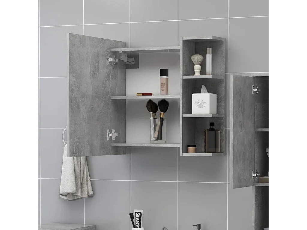 Armoire à miroir de bain Gris béton 62,5x20,5x64