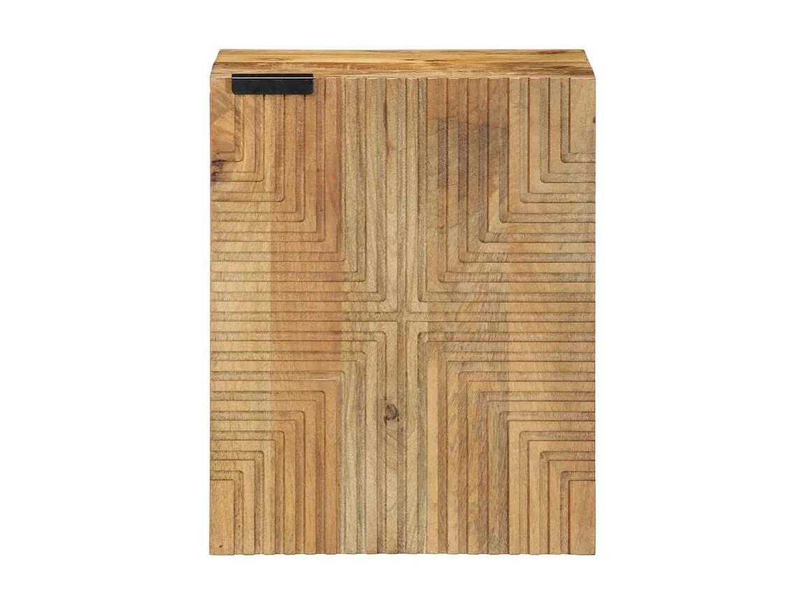 Armoire de salle de bain suspendue marron bois massif manguier