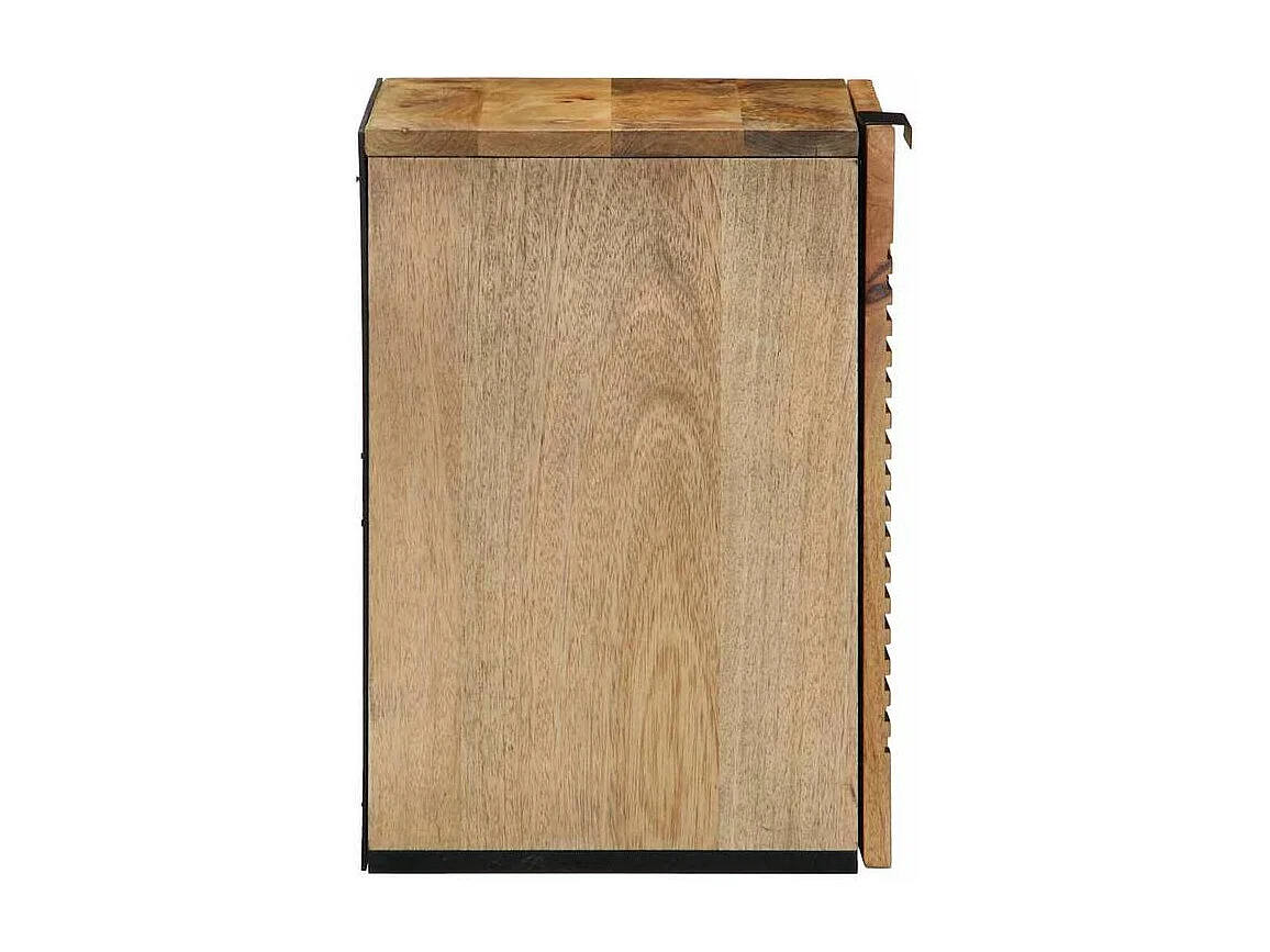 Armoire de salle de bain suspendue marron bois massif manguier