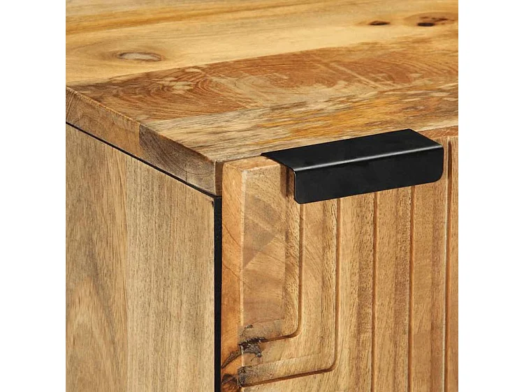 Armoire de salle de bain suspendue marron bois massif manguier