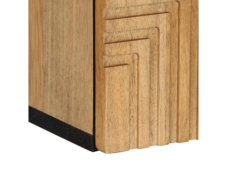 Armoire de salle de bain suspendue marron bois massif manguier