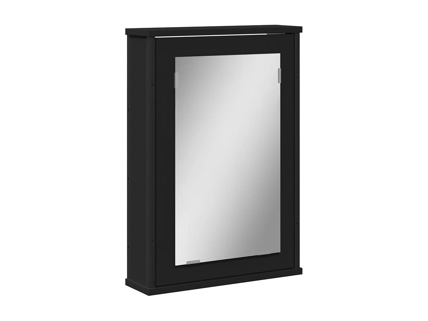 Armoire à miroir de salle de bain noir bois d'ingénierie