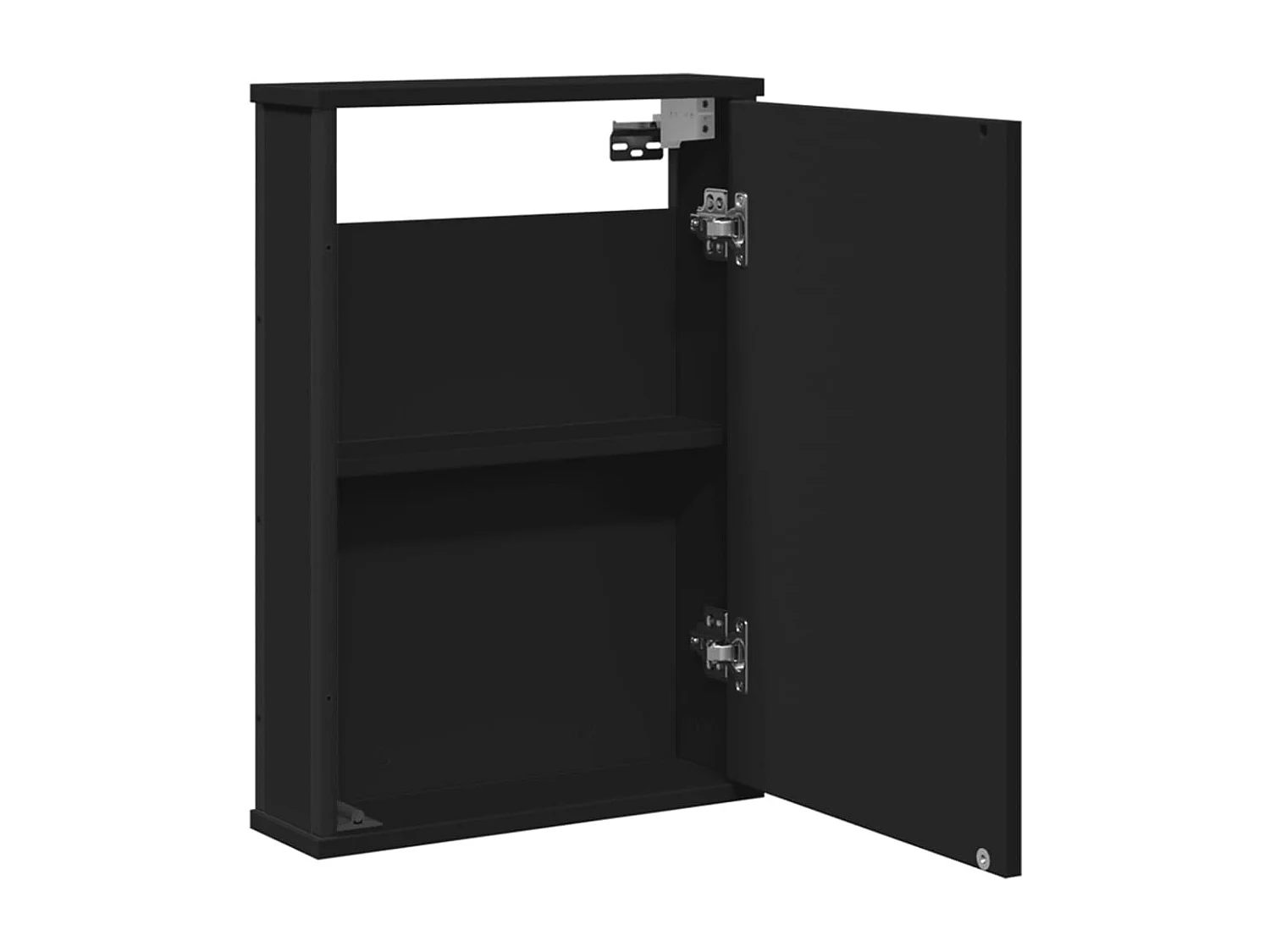 Armoire à miroir de salle de bain noir bois d'ingénierie