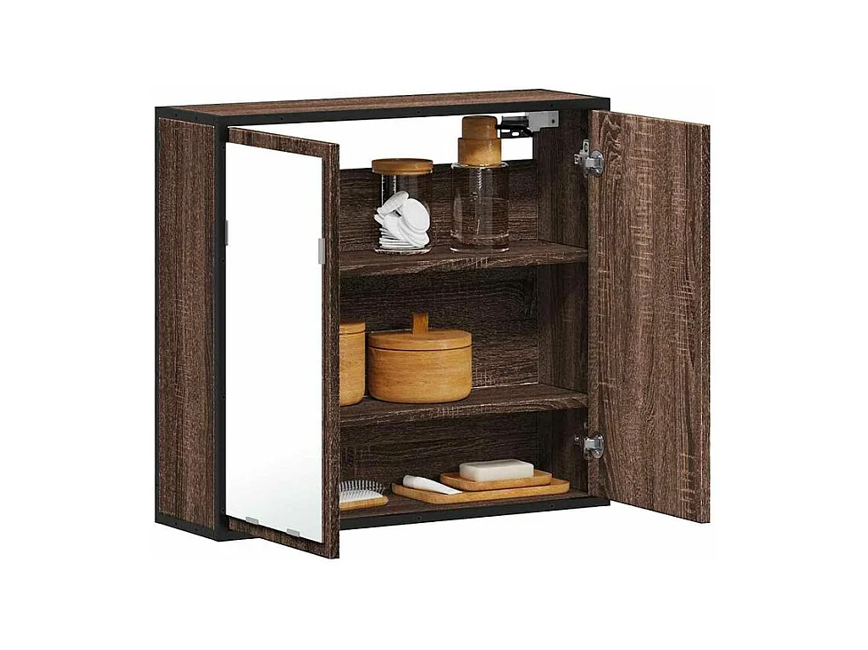 Armoire à miroir de salle de bain chêne marron bois ingénierie
