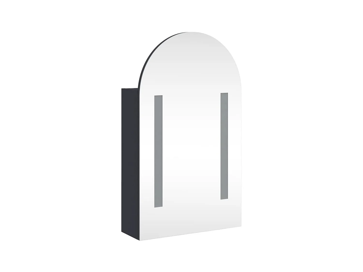 Armoire de bain à miroir avec LED arquée gris 42x13x70
