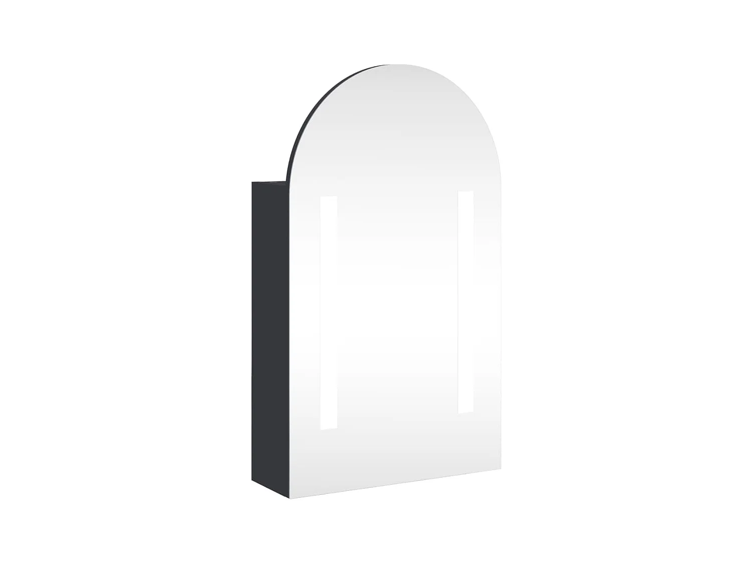 Armoire de bain à miroir avec LED arquée gris 42x13x70