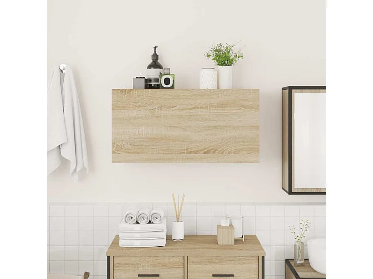 Armoire murale de bain chêne sonoma 80x25x40 bois ingénierie